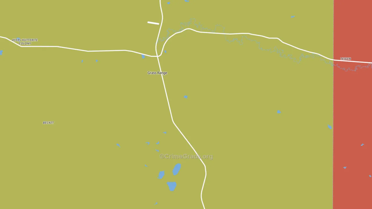 Grass Range, MT Map of Assault Rates