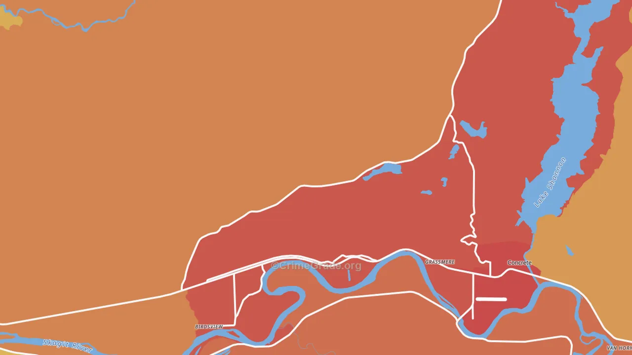 Grassmere, WA Map of Assault Rates