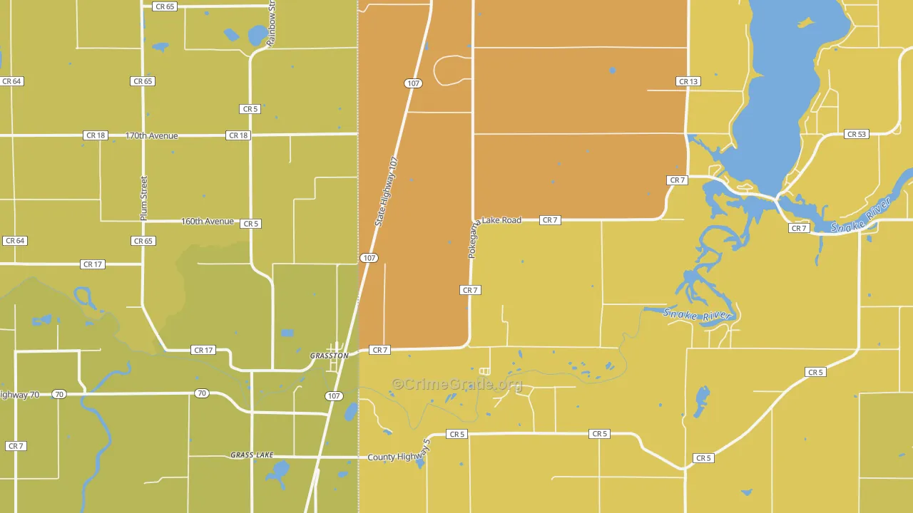 Grasston, MN Map of Assault Rates