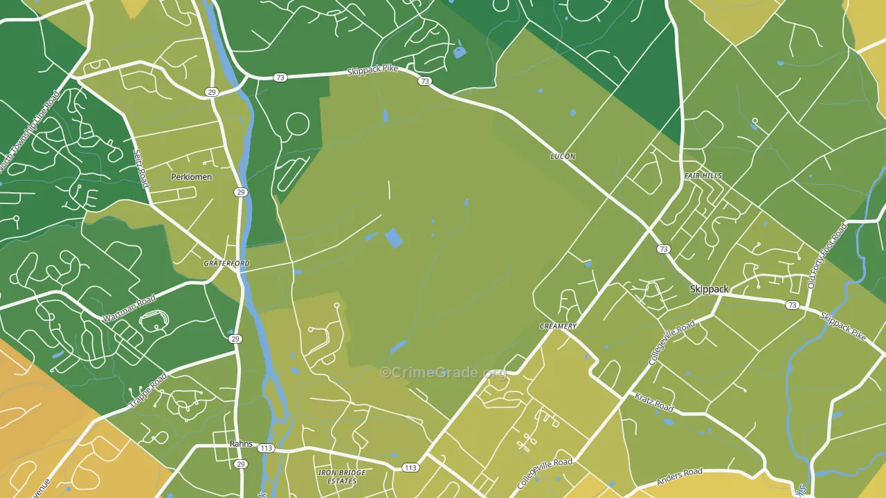 Graterford, PA Map of Assault Rates