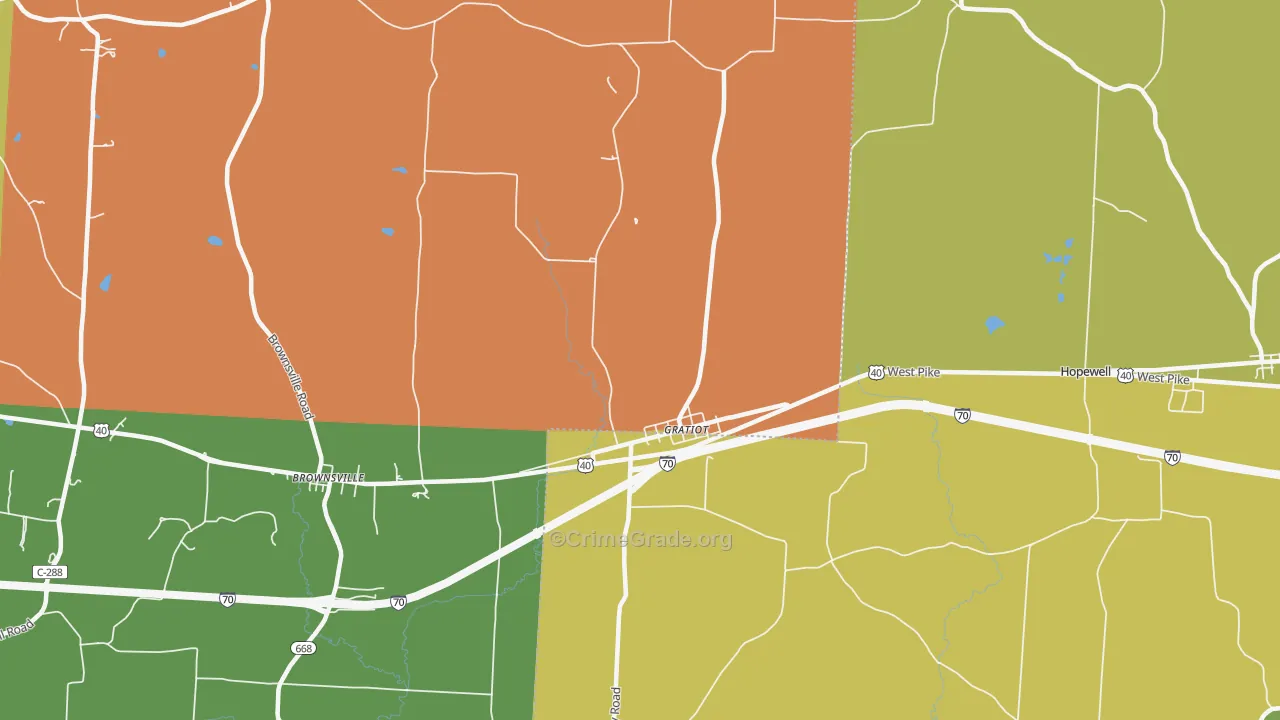 Gratiot, OH Map of Assault Rates