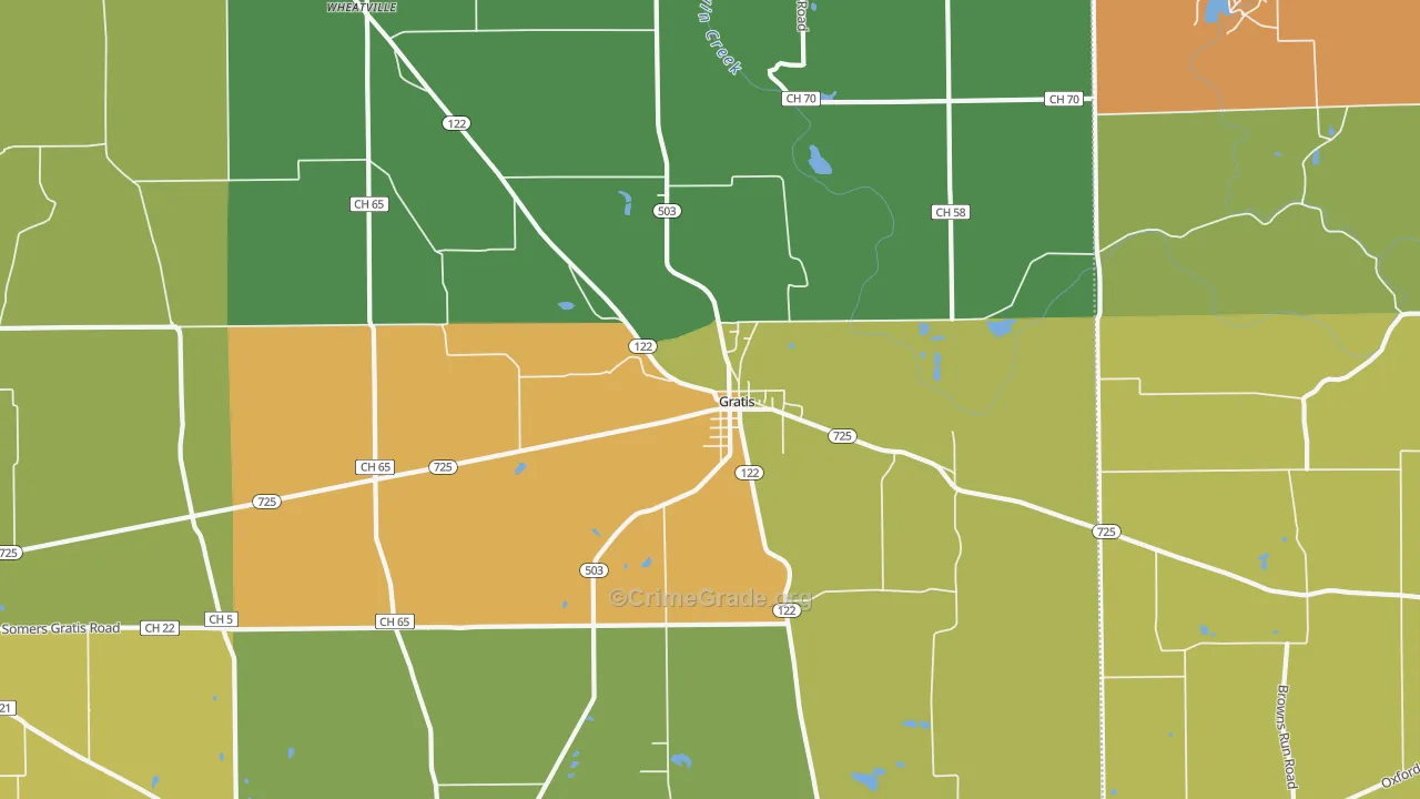 Gratis, OH Map of Assault Rates