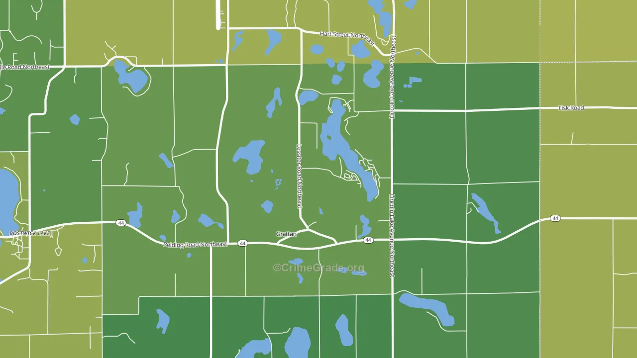 Grattan, MI Map of Assault Rates
