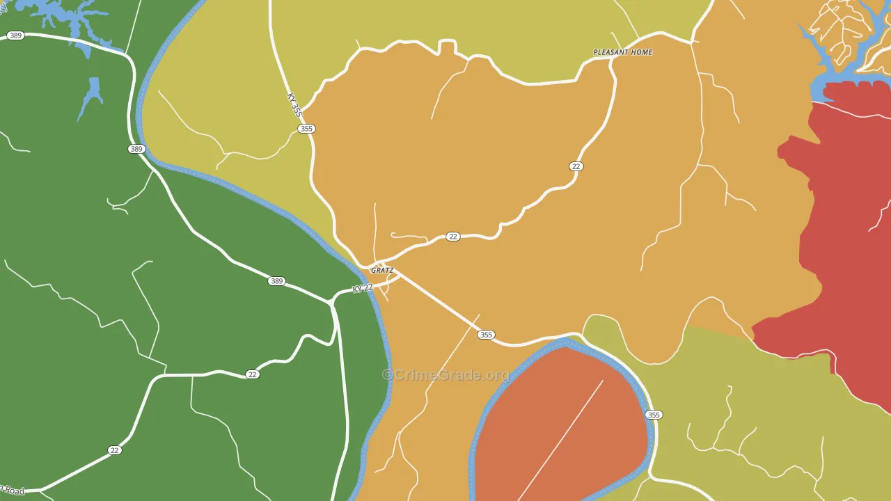 Gratz, KY Map of Assault Rates