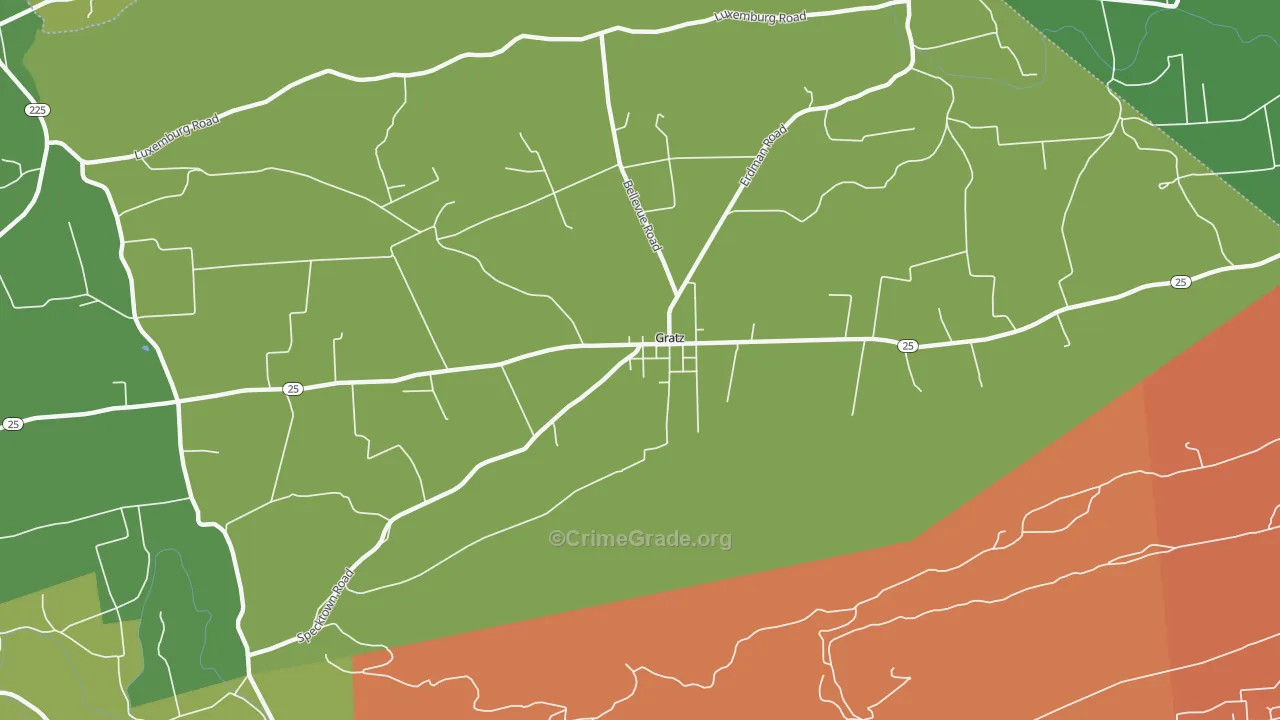 Gratz, PA Map of Assault Rates
