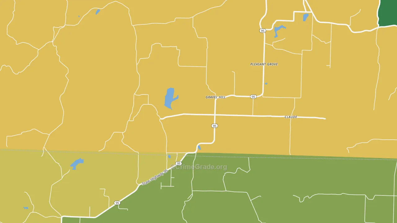 Gravel Hill, AR Map of Assault Rates