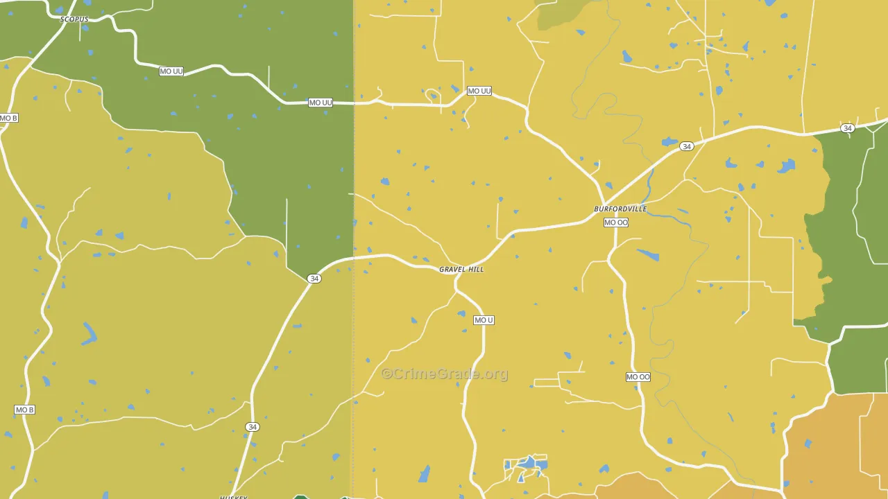 Gravel Hill, MO Map of Assault Rates