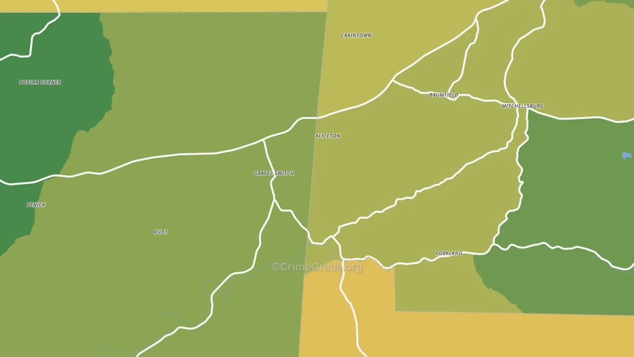 Gravel Switch, KY Map of Assault Rates