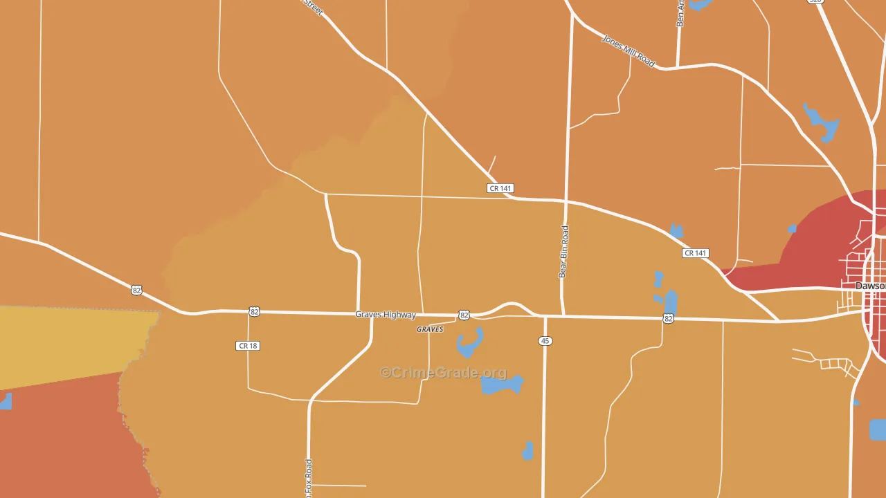 Graves, GA Map of Assault Rates