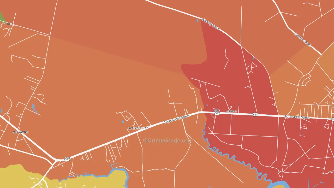 Graves, SC Map of Assault Rates