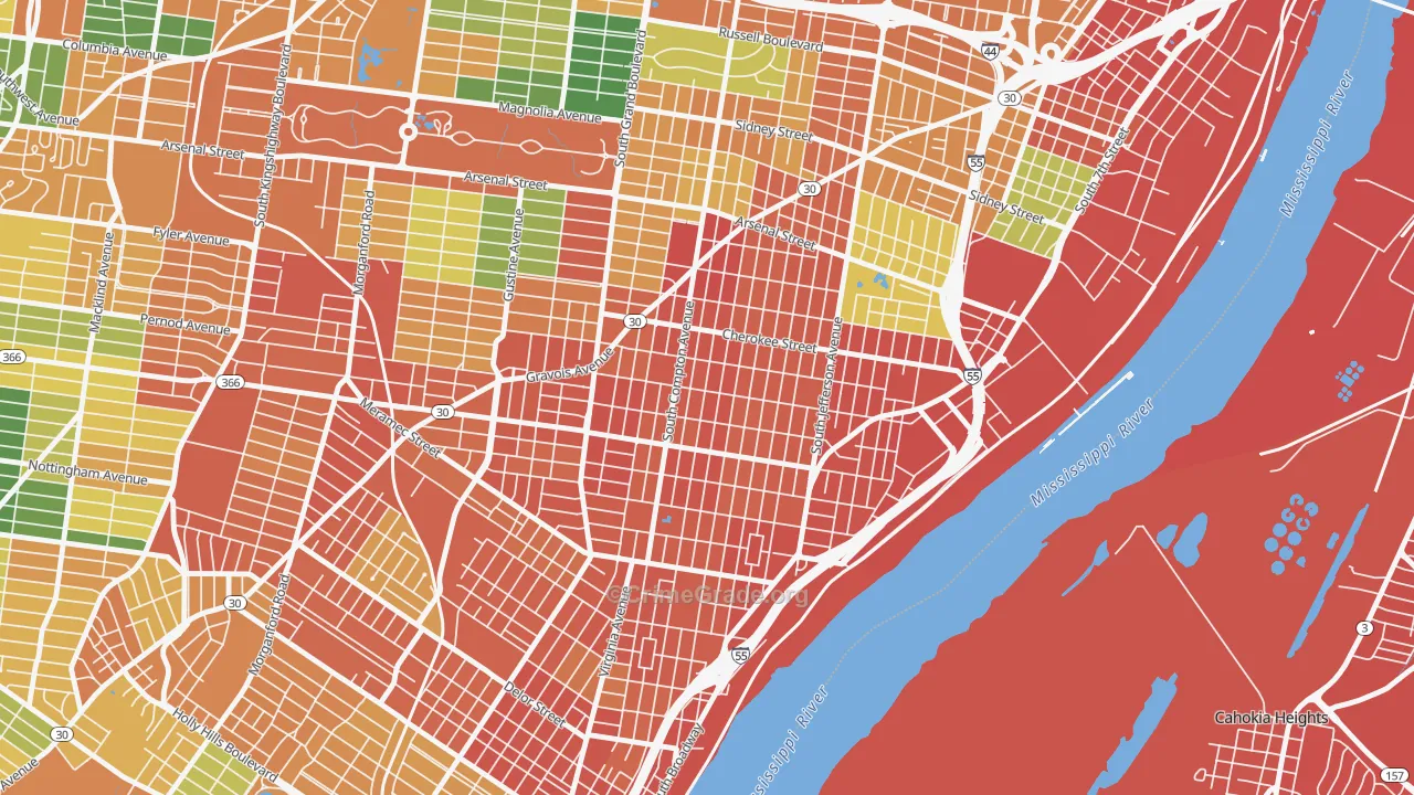 Gravois Park, St. Louis, MO Map of Assault Rates