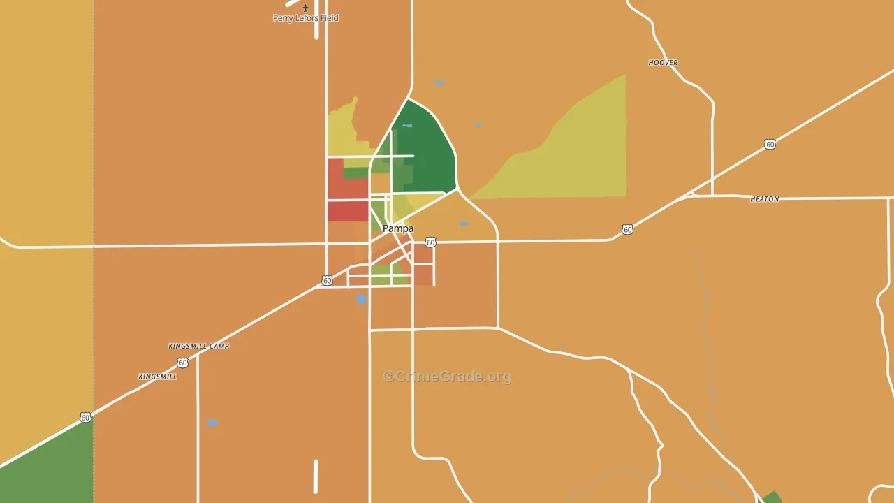 Gray County, TX Map of Assault Rates