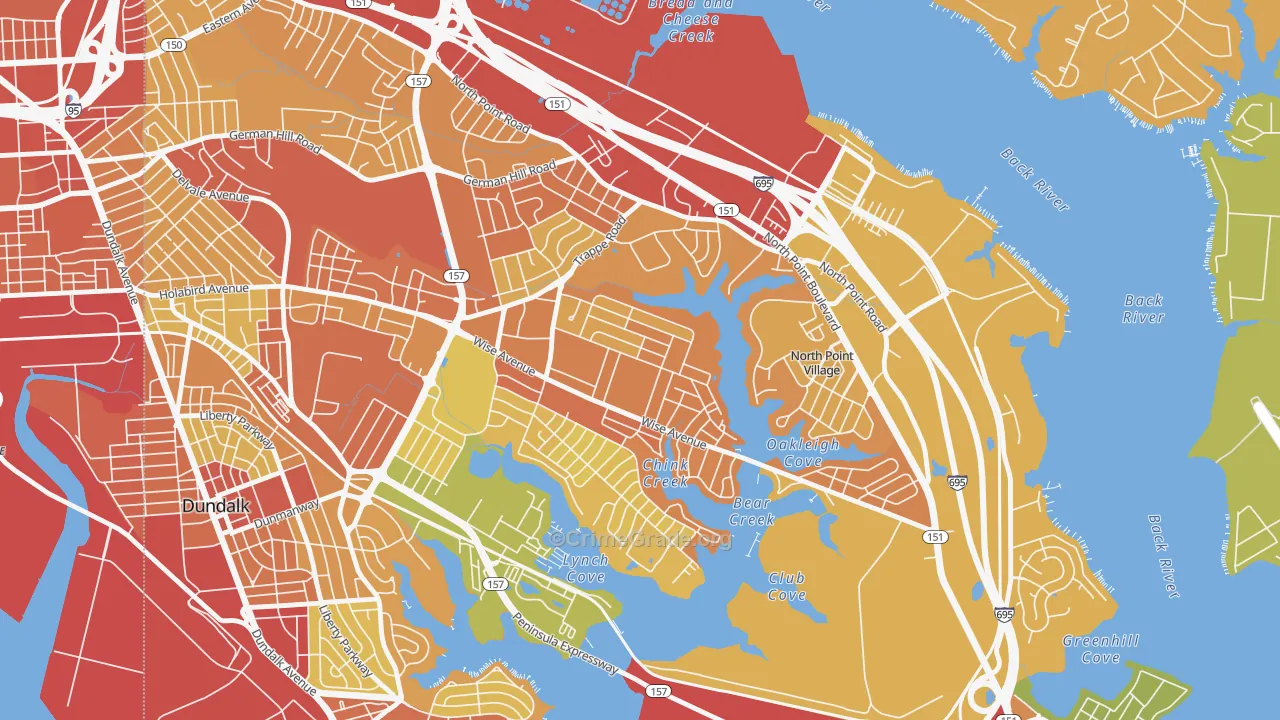 Gray Haven, Dundalk, MD Map of Assault Rates