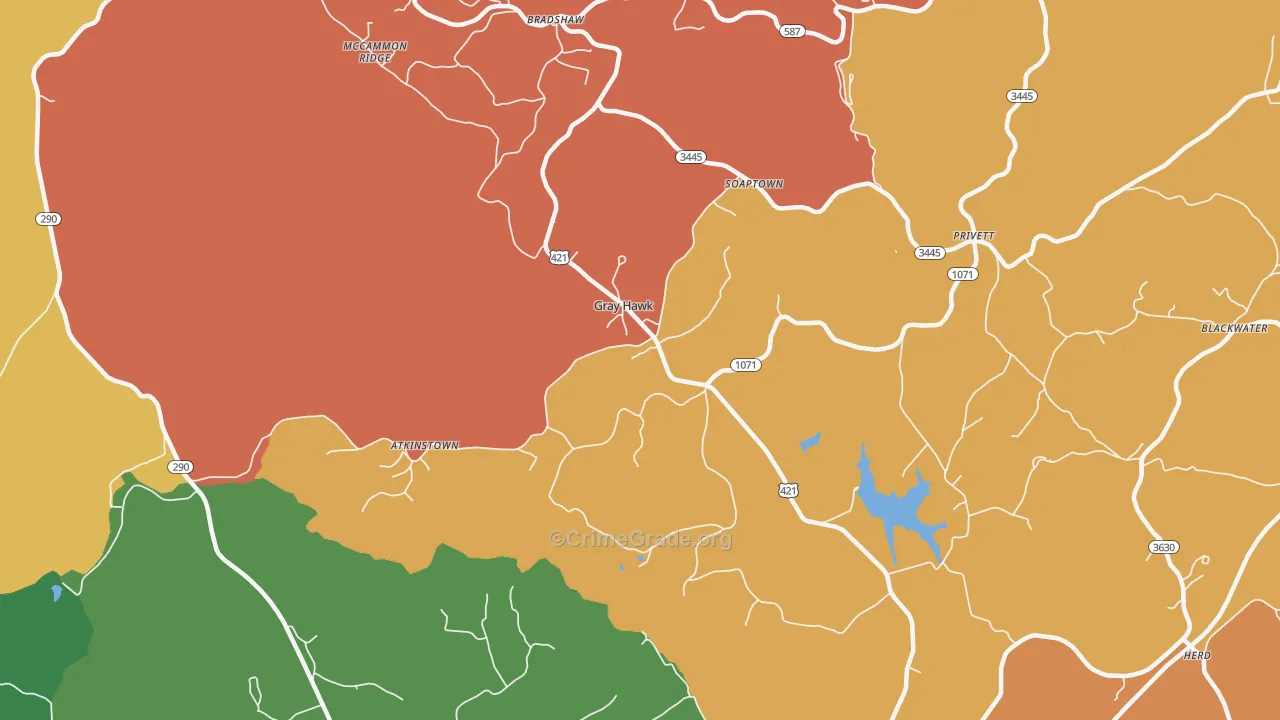 Gray Hawk, KY Map of Assault Rates