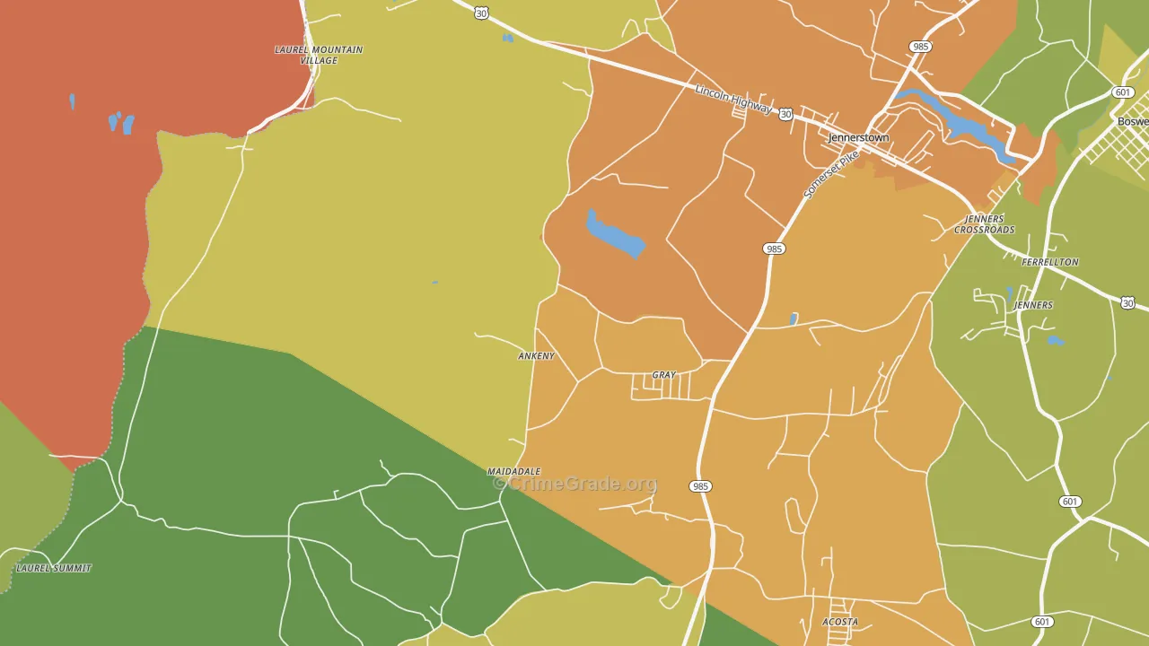 Gray, PA Map of Assault Rates
