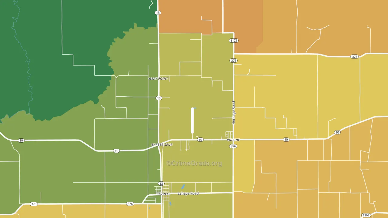 Gray Point, LA Map of Assault Rates