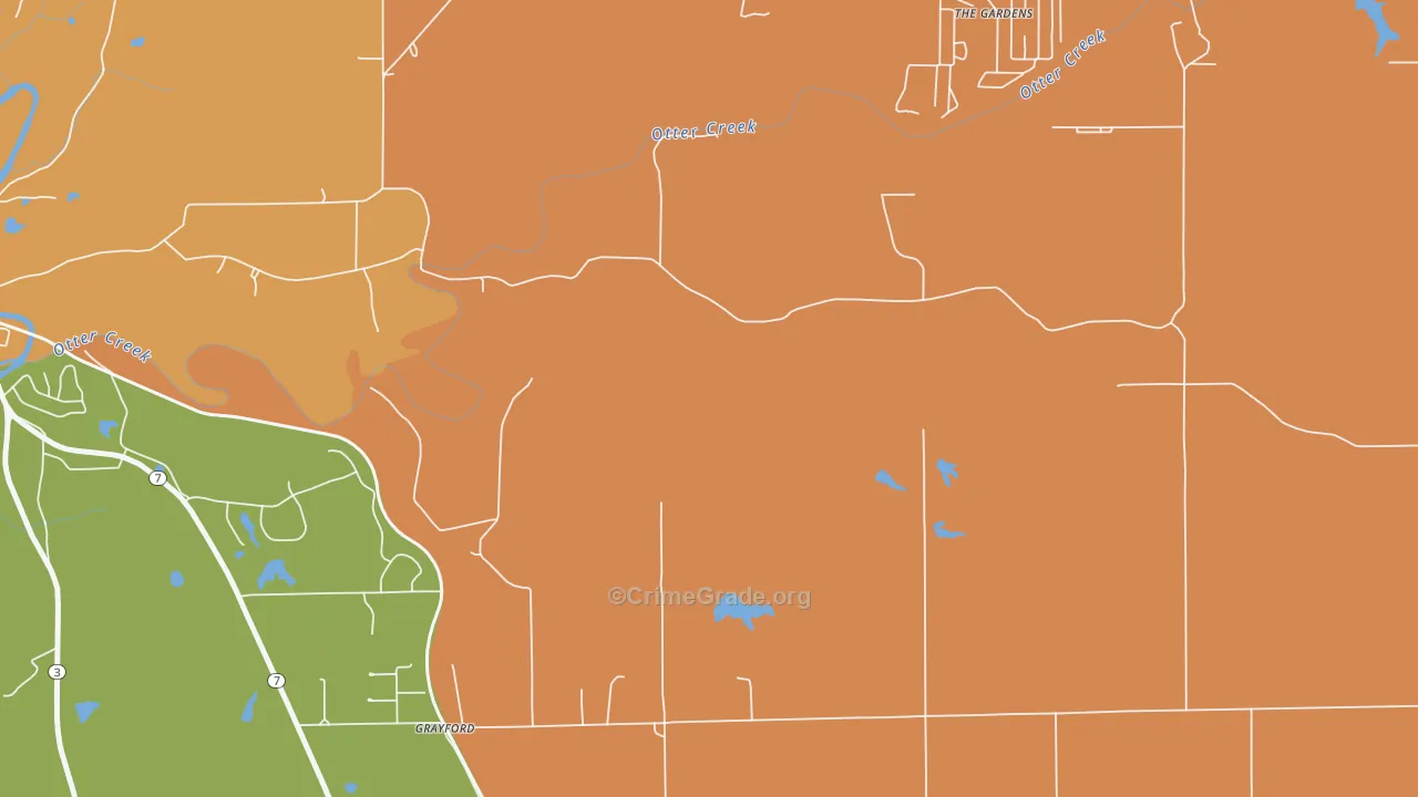 Grayford, IN Map of Assault Rates