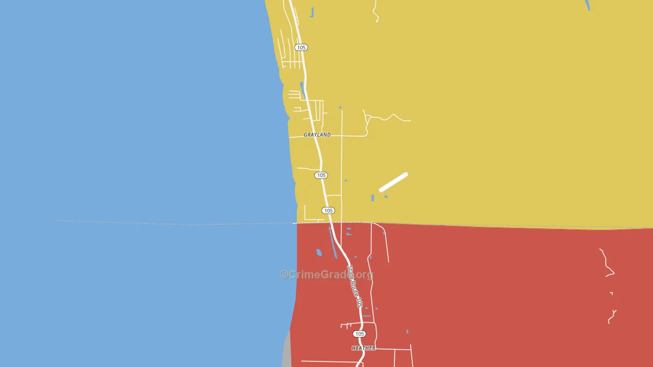 Grayland, WA Map of Assault Rates