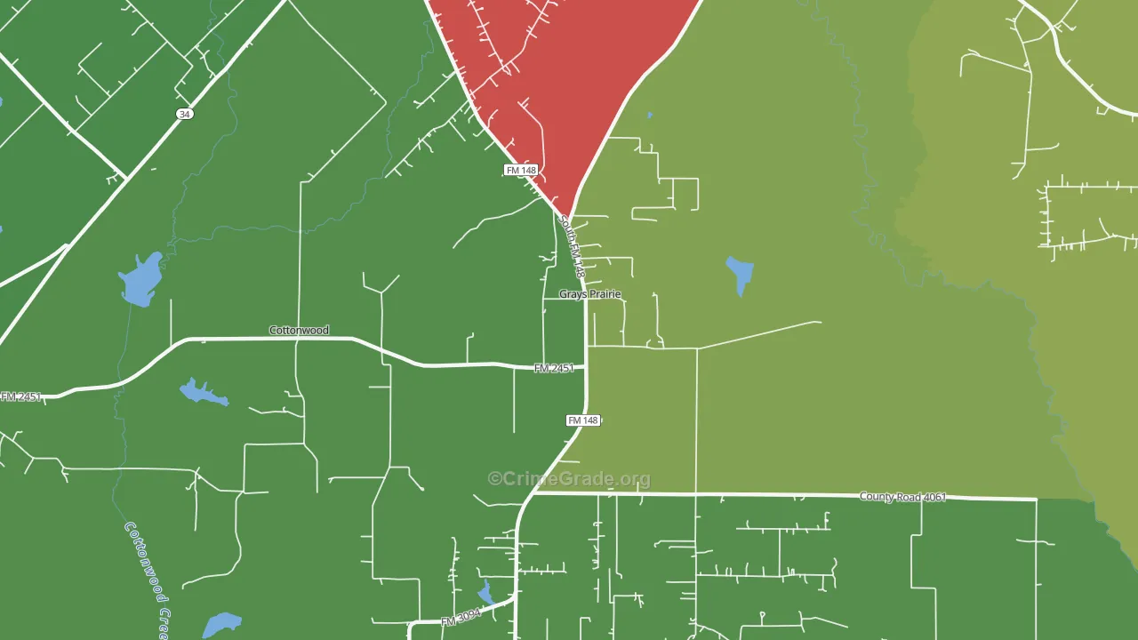 Grays Prairie, TX Map of Assault Rates