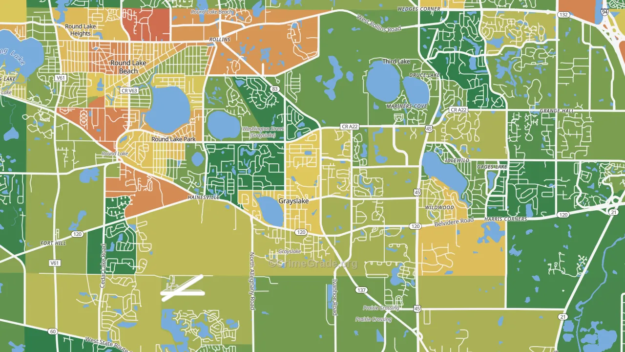 Grayslake, IL Map of Assault Rates