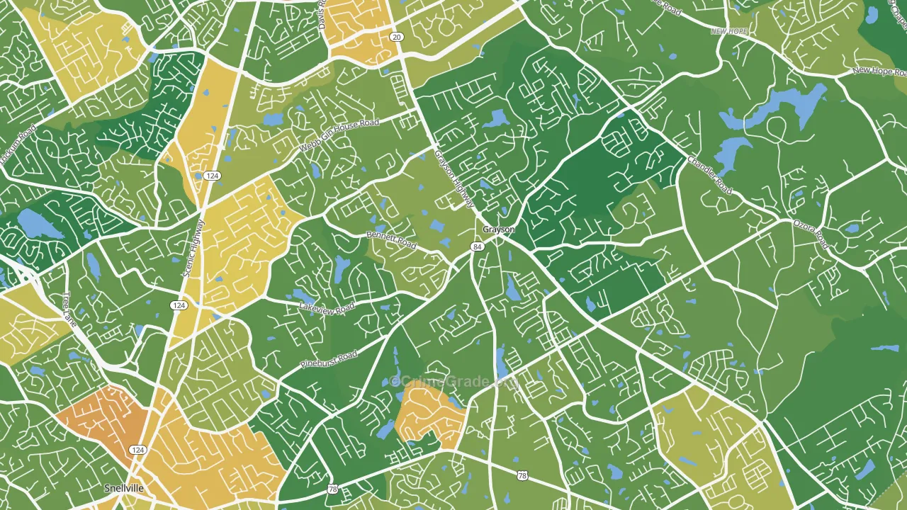 Grayson, GA Map of Assault Rates