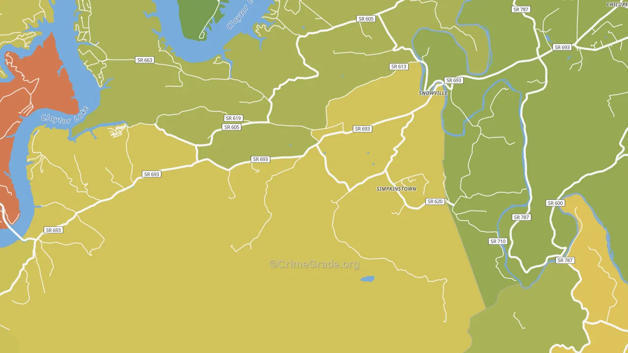 Graysontown, VA Map of Assault Rates