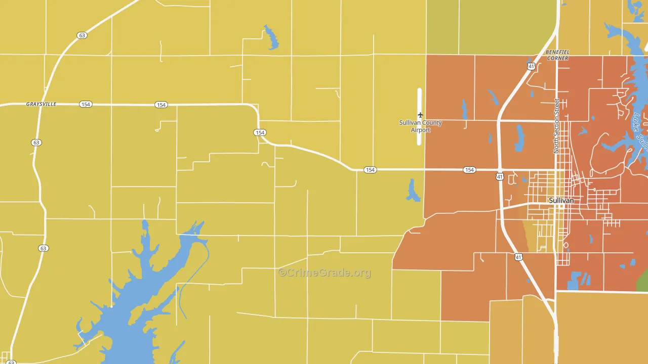Graysville, IN Map of Assault Rates