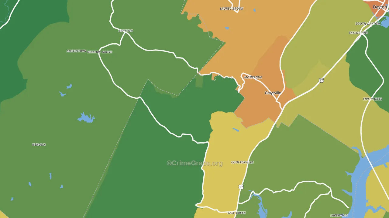 Graysville, TN Map of Assault Rates