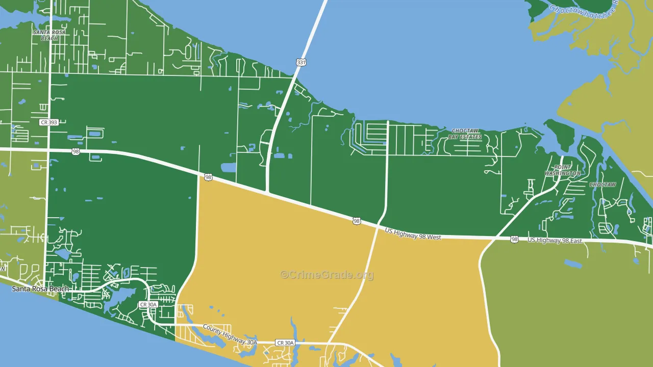 Grayton Beach, FL Map of Assault Rates