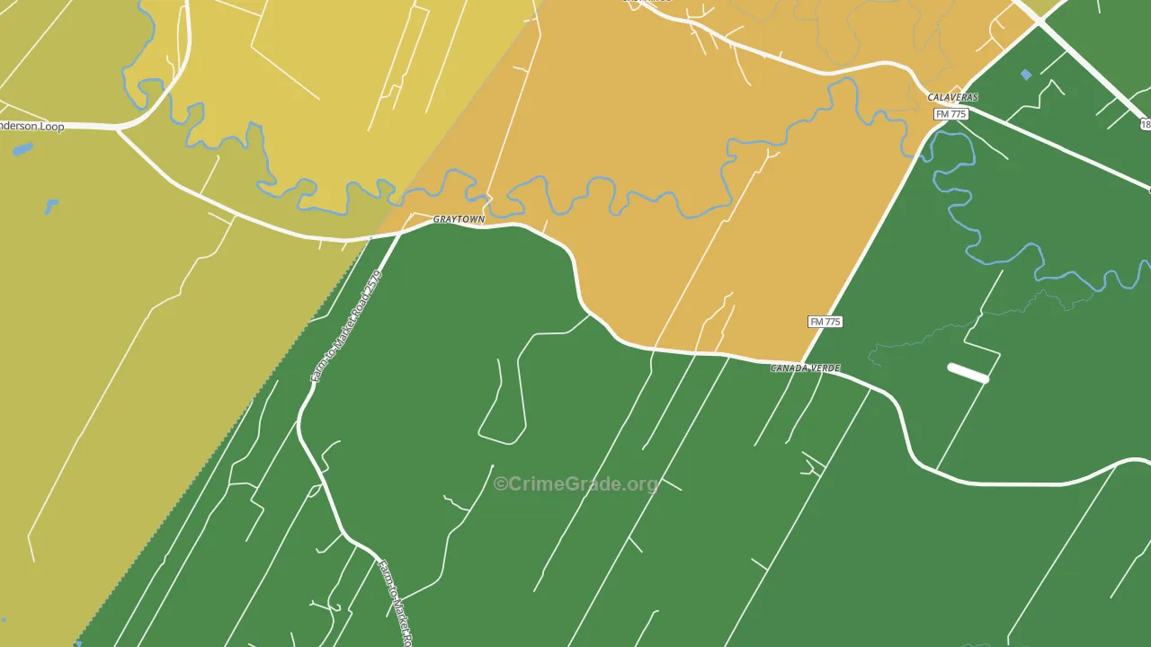 Graytown, TX Map of Assault Rates
