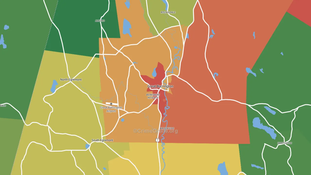 Great Barrington, MA Map of Assault Rates