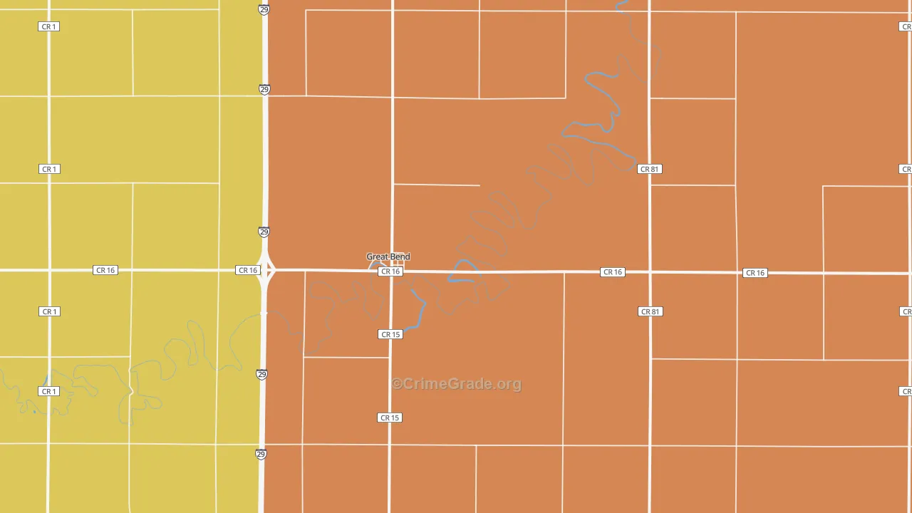 Great Bend, ND Map of Assault Rates
