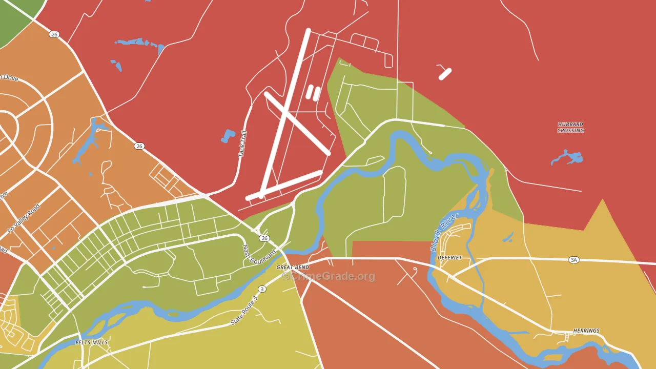Great Bend, NY Map of Assault Rates