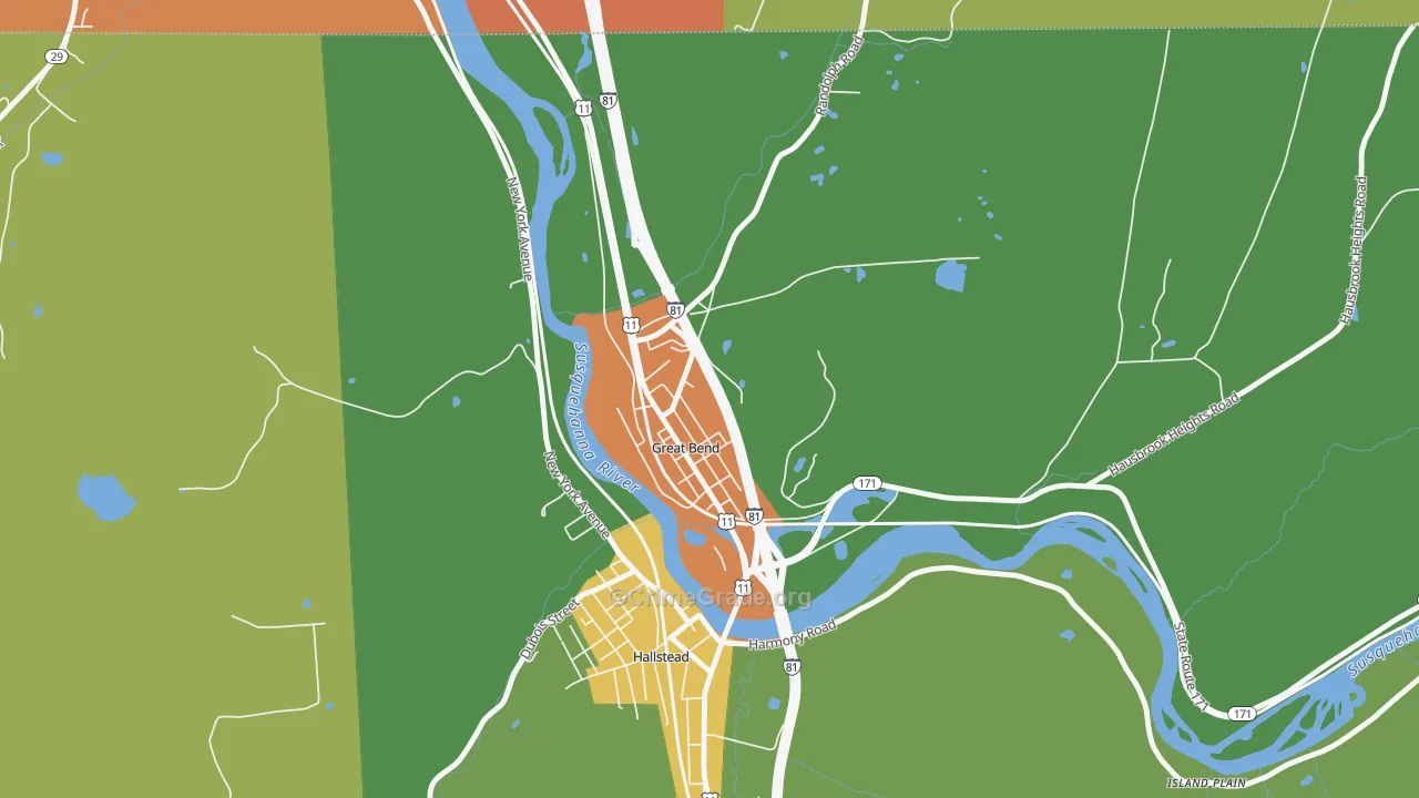Great Bend, PA Map of Assault Rates