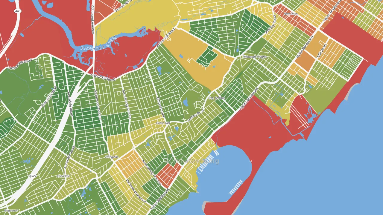 Great Kills, Staten Island, NY Map of Assault Rates