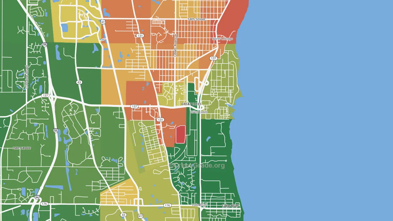 Great Lakes, IL Map of Assault Rates