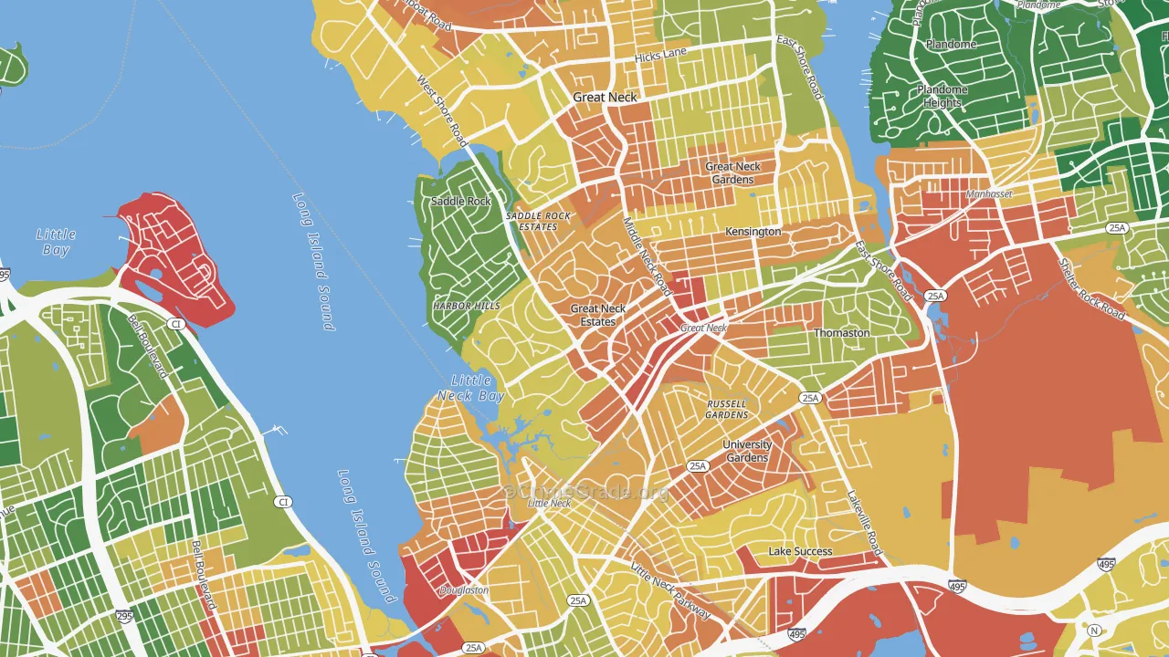 Great Neck Estates, NY Map of Assault Rates