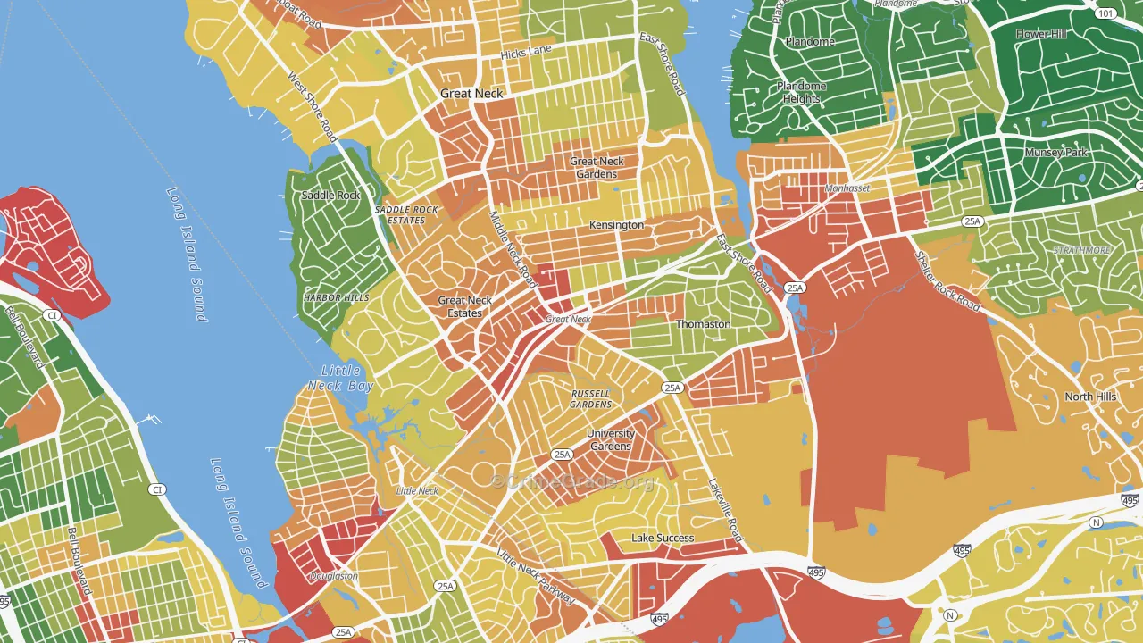 Great Neck Plaza, NY Map of Assault Rates