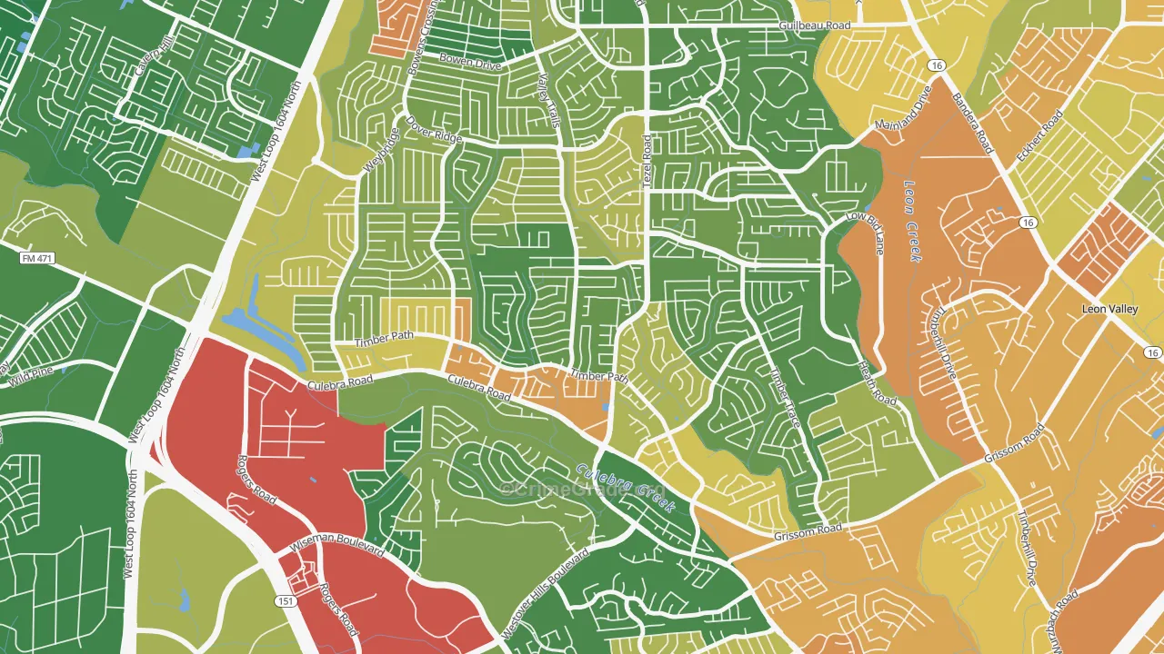 Great Northwest, San Antonio, TX Map of Assault Rates