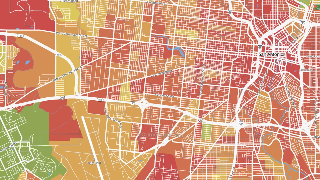 Greater Gardendale, San Antonio, TX Map of Assault Rates