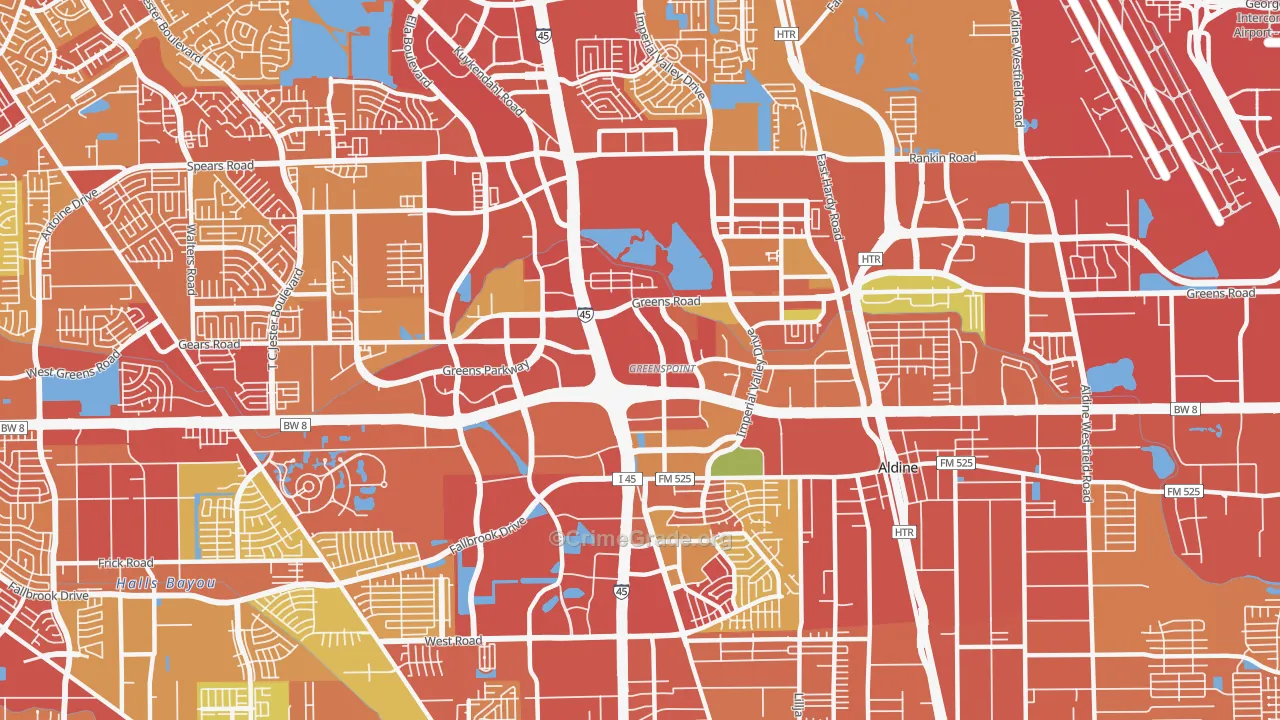Greater Greenspoint, Houston, TX Map of Assault Rates