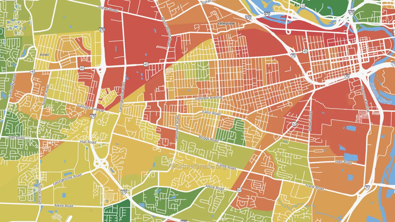 Greater Hilltop, Columbus, OH Map of Assault Rates