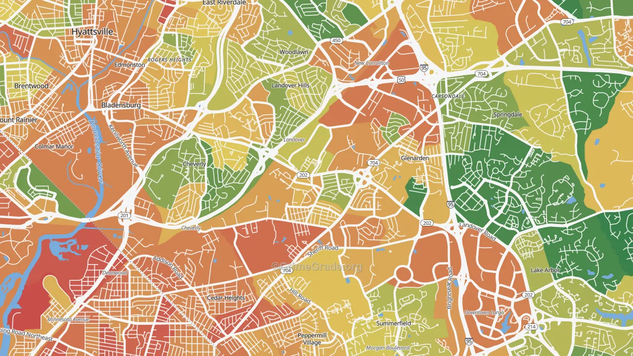 Greater Landover, Landover, MD Map of Assault Rates
