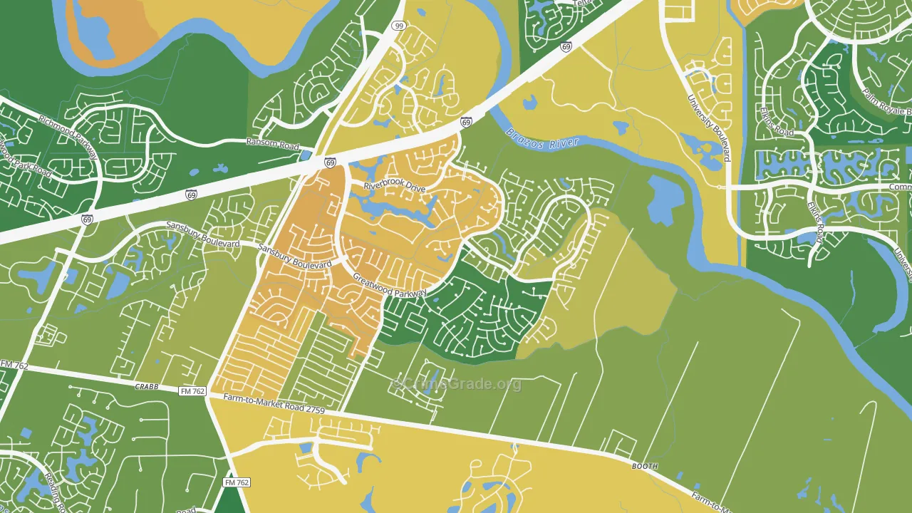 Greatwood, TX Map of Assault Rates