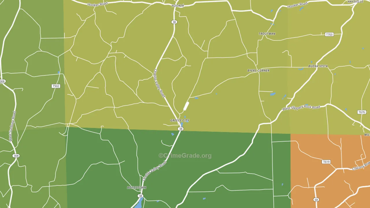 Greece City, PA Map of Assault Rates