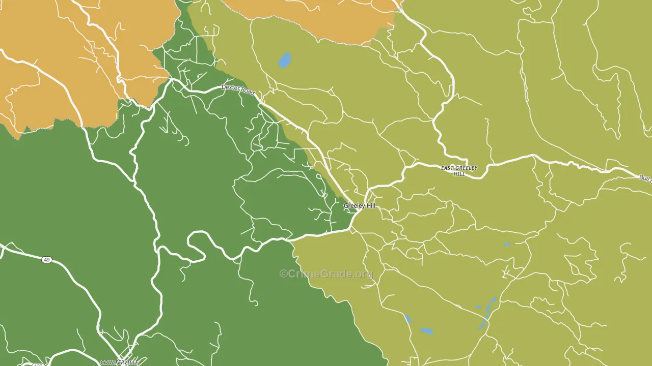 Greeley Hill, CA Map of Assault Rates