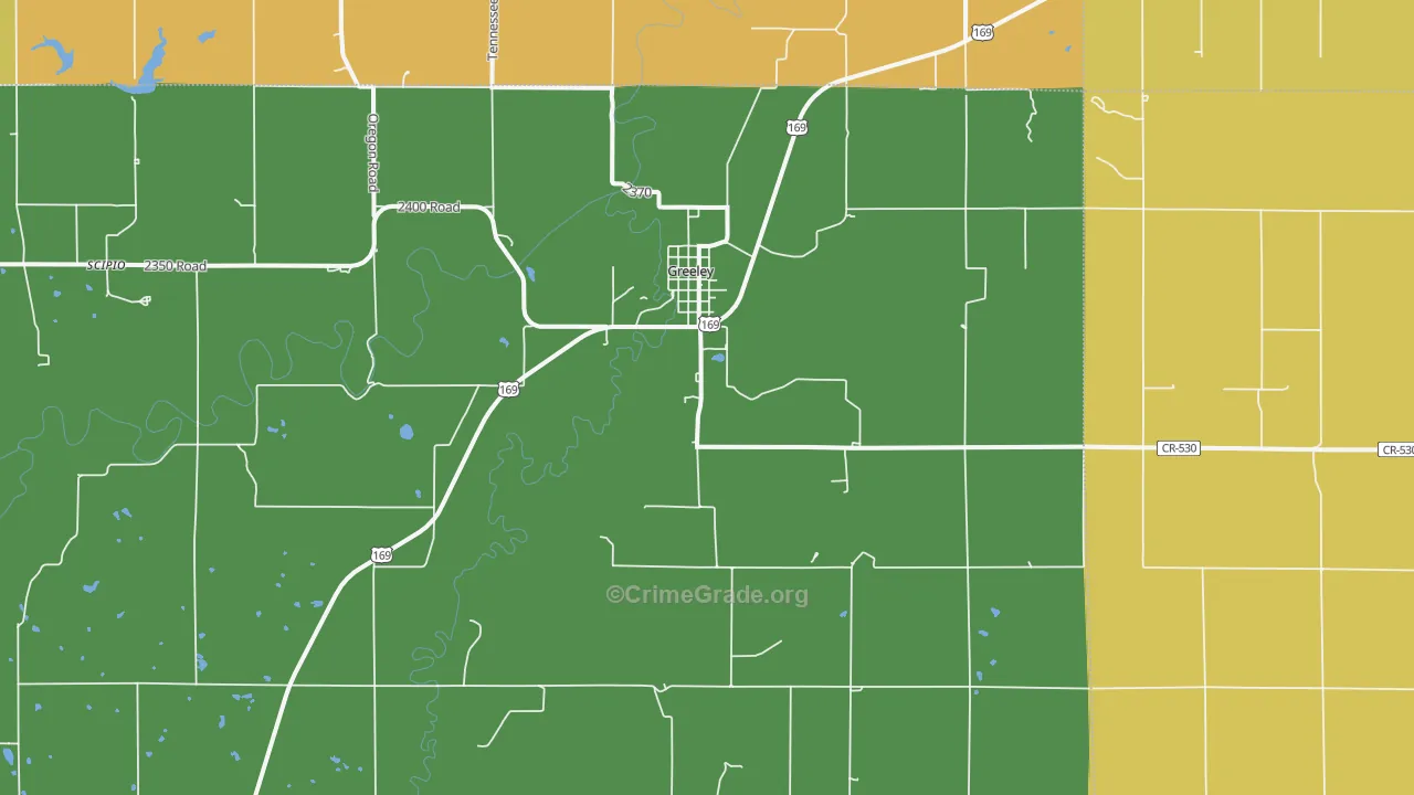 Greeley, KS Map of Assault Rates