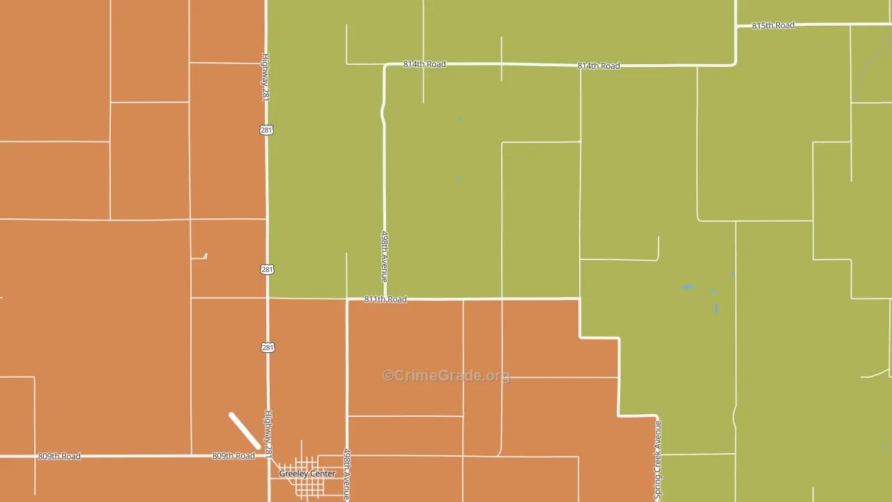 Greeley, NE Map of Assault Rates