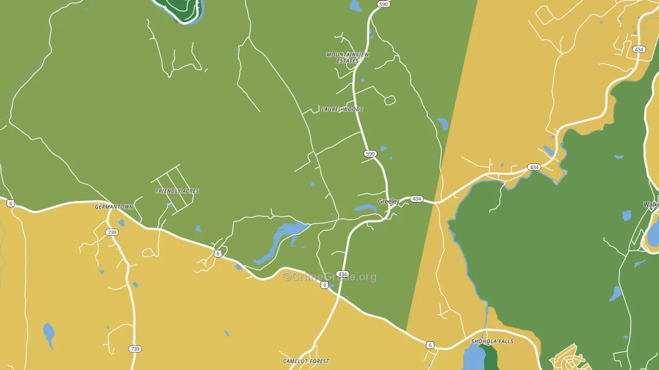 Greeley, PA Map of Assault Rates