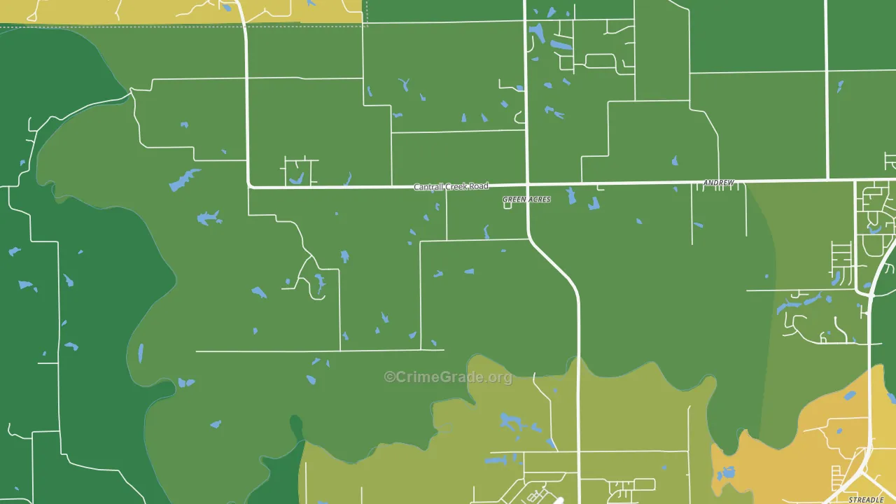 Green Acres, IL Map of Assault Rates